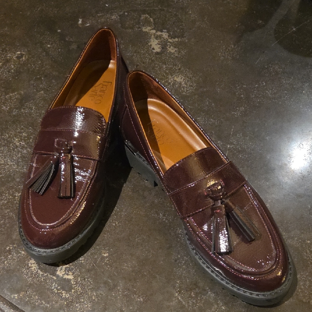 Franco Sarto Burgundy Tassel Loafers